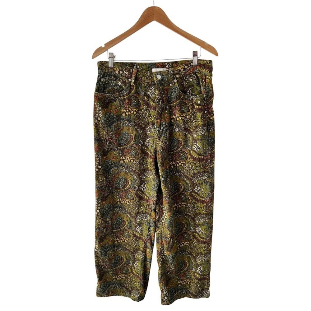 BDG Urban‎ Outfitters High & Wide Pants 32 Paisley Corduroy High Rise Wide Leg
